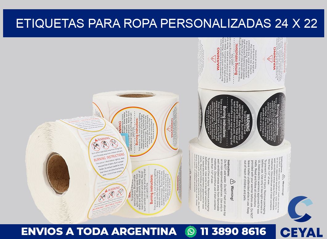 etiquetas para ropa personalizadas 24 x 22