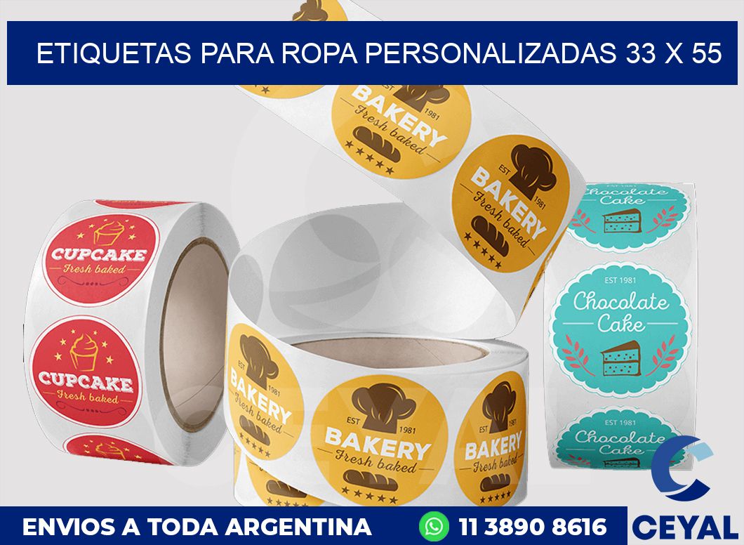 etiquetas para ropa personalizadas 33 x 55