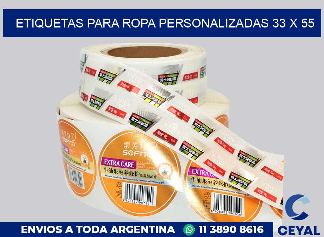 etiquetas para ropa personalizadas 33 x 55