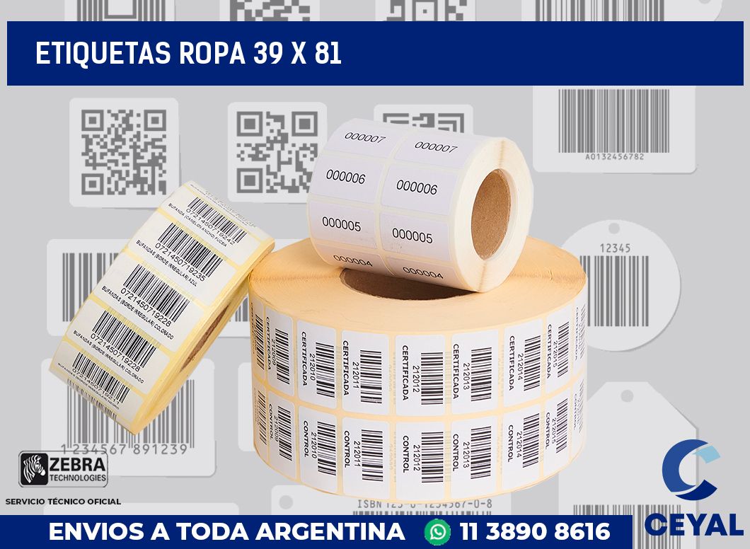 etiquetas ropa 39 x 81