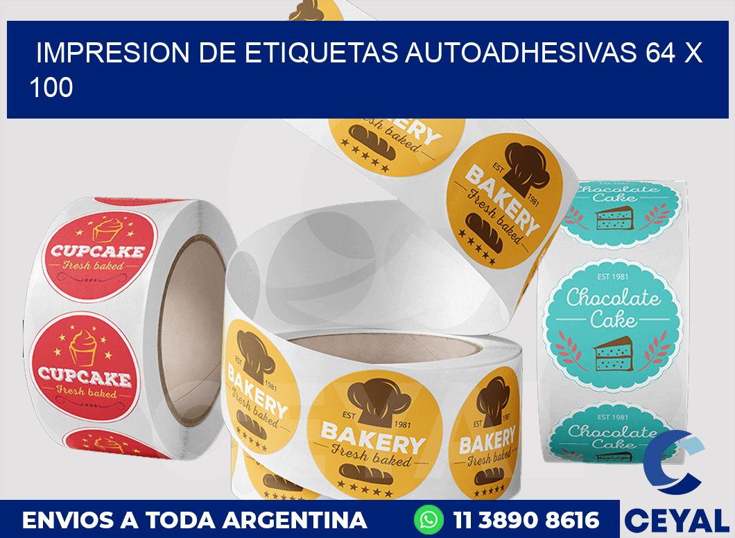 impresion de etiquetas autoadhesivas 64 x 100