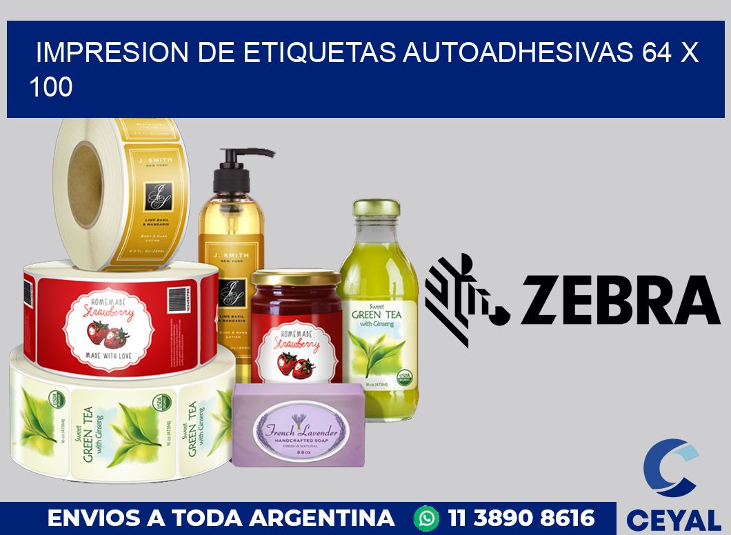 impresion de etiquetas autoadhesivas 64 x 100