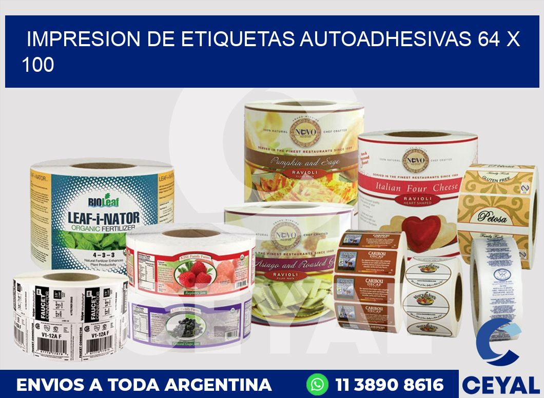 impresion de etiquetas autoadhesivas 64 x 100