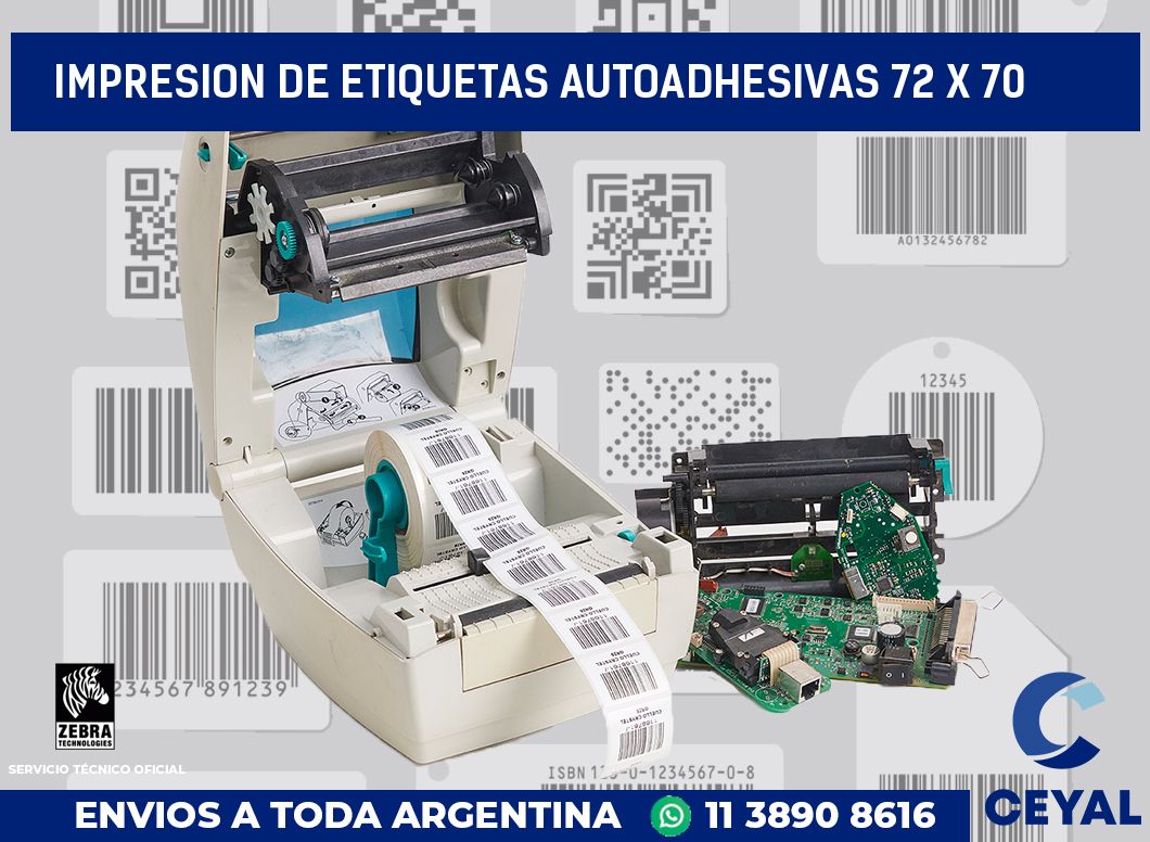 impresion de etiquetas autoadhesivas 72 x 70