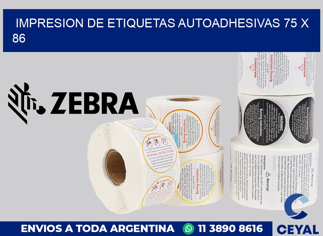 impresion de etiquetas autoadhesivas 75 x 86