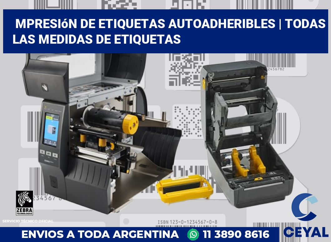 mpresión de etiquetas autoadheribles | Todas las medidas de etiquetas