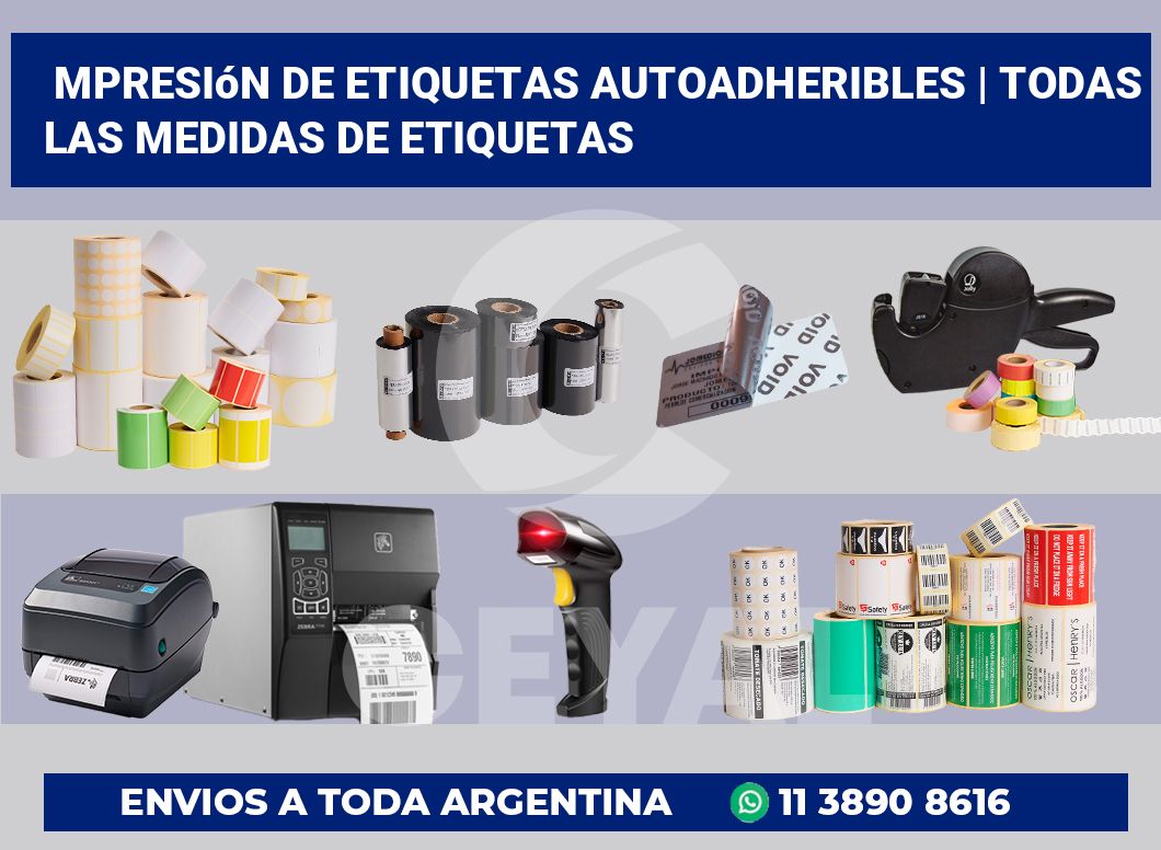 mpresión de etiquetas autoadheribles | Todas las medidas de etiquetas