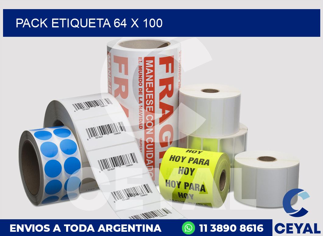 pack etiqueta 64 x 100