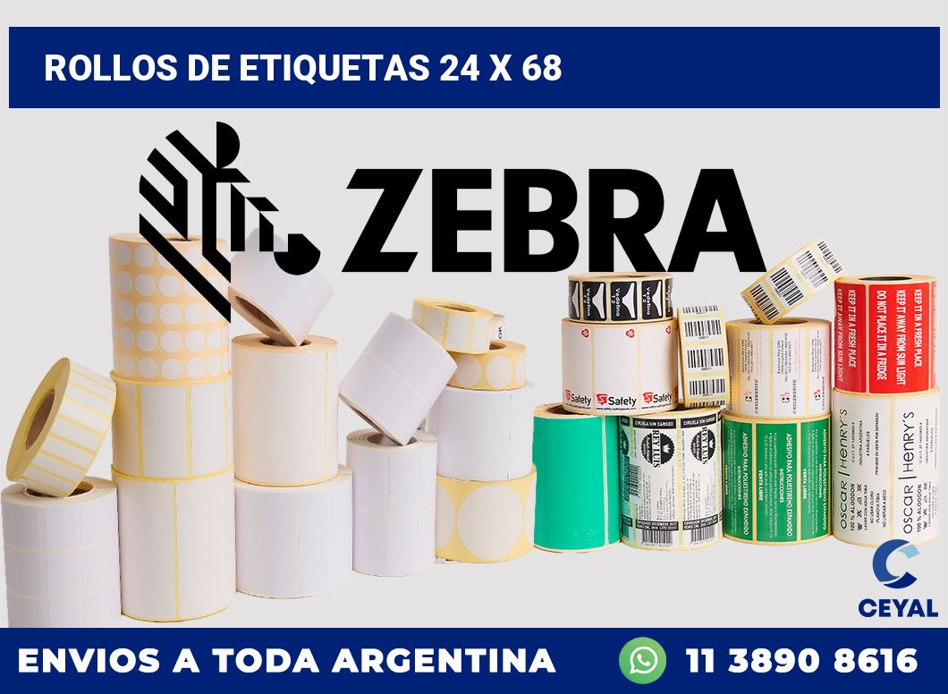 rollos de etiquetas 24 x 68