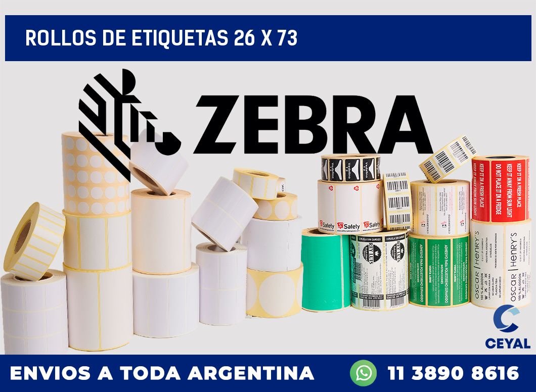 rollos de etiquetas 26 x 73