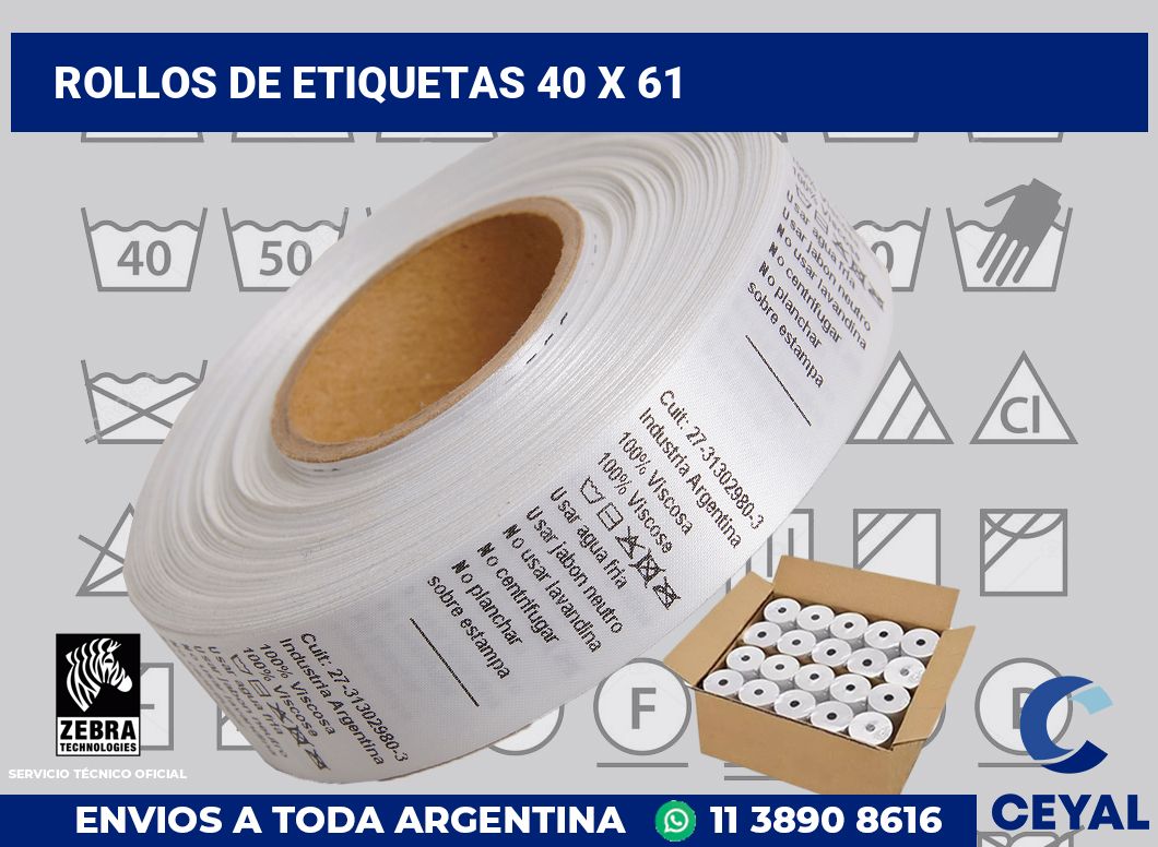 rollos de etiquetas 40 x 61