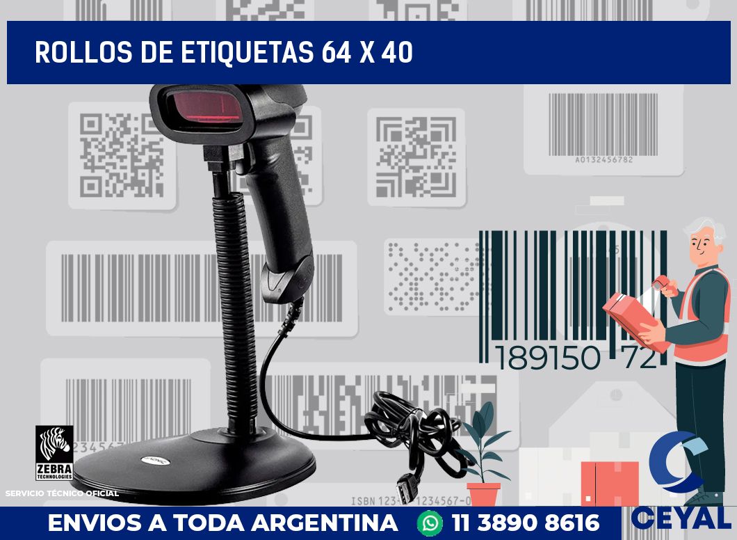 rollos de etiquetas 64 x 40