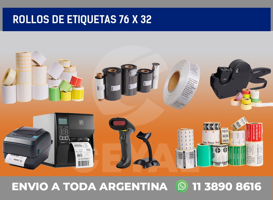 rollos de etiquetas 76 x 32
