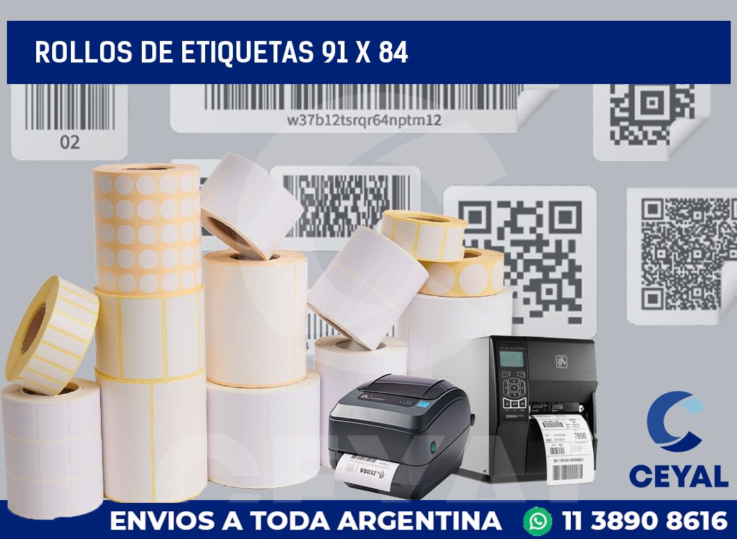 rollos de etiquetas 91 x 84
