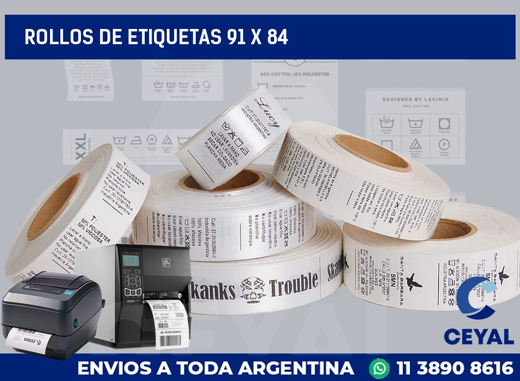 rollos de etiquetas 91 x 84