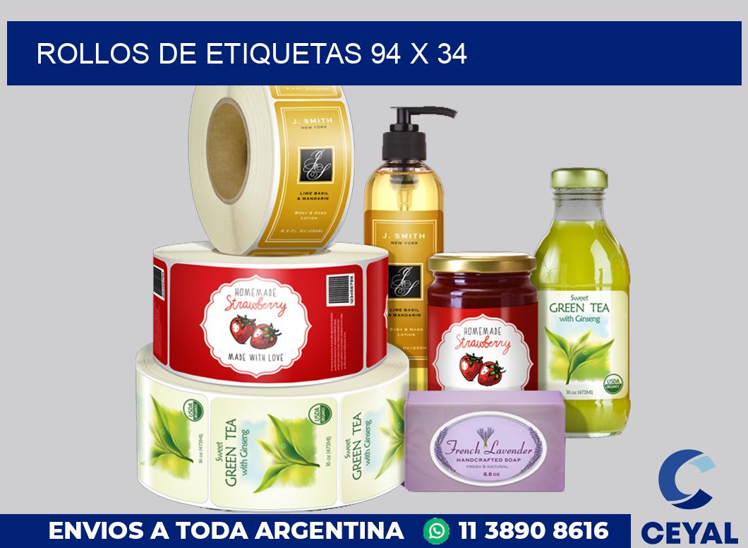 rollos de etiquetas 94 x 34