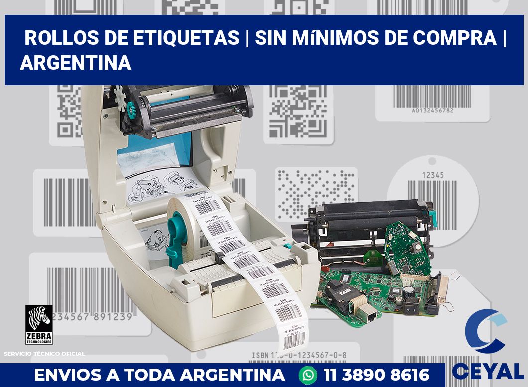 rollos de etiquetas | Sin mínimos de compra | Argentina