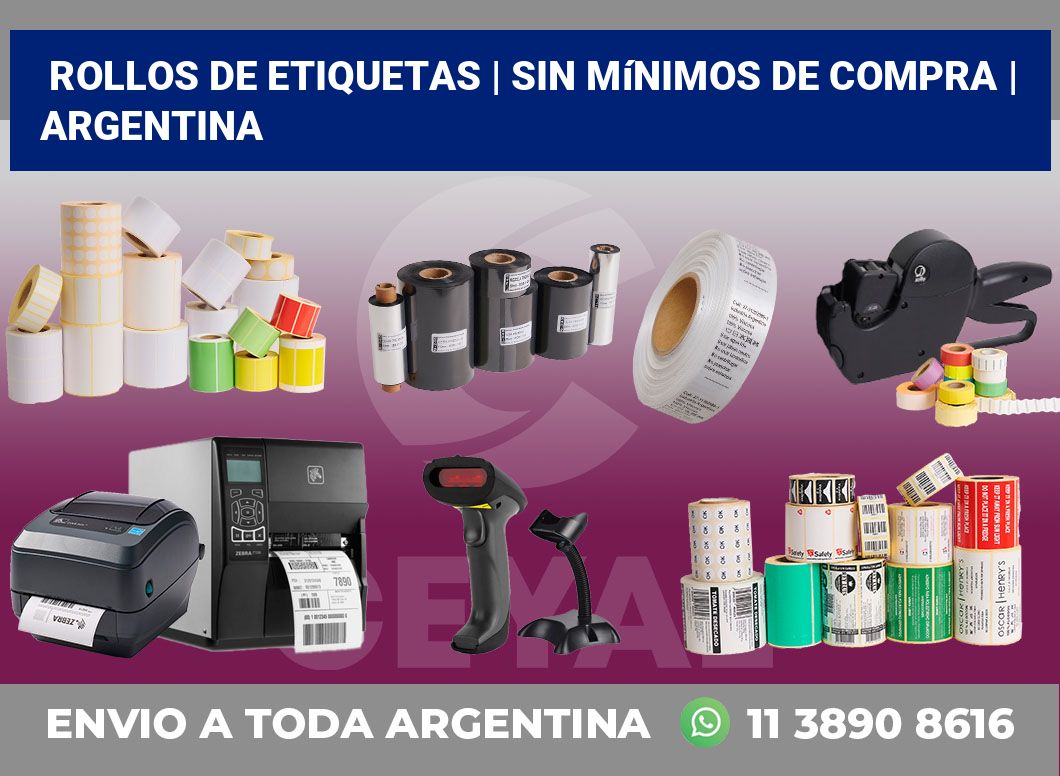 rollos de etiquetas | Sin mínimos de compra | Argentina