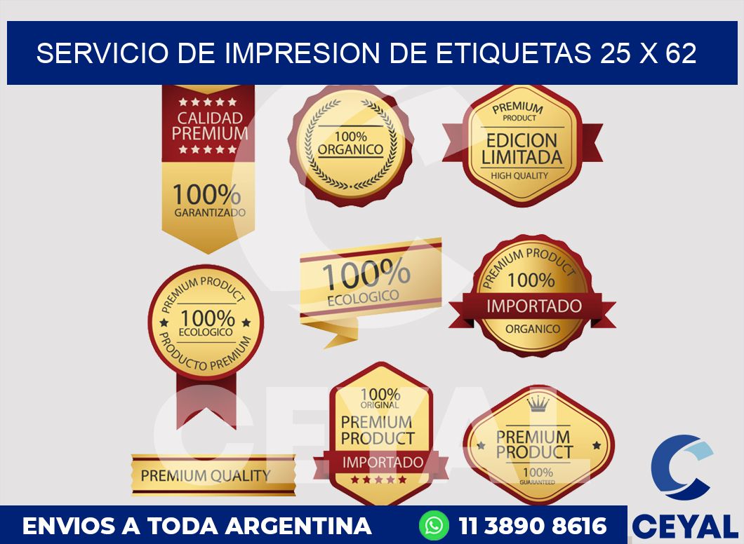 servicio de impresion de etiquetas 25 x 62