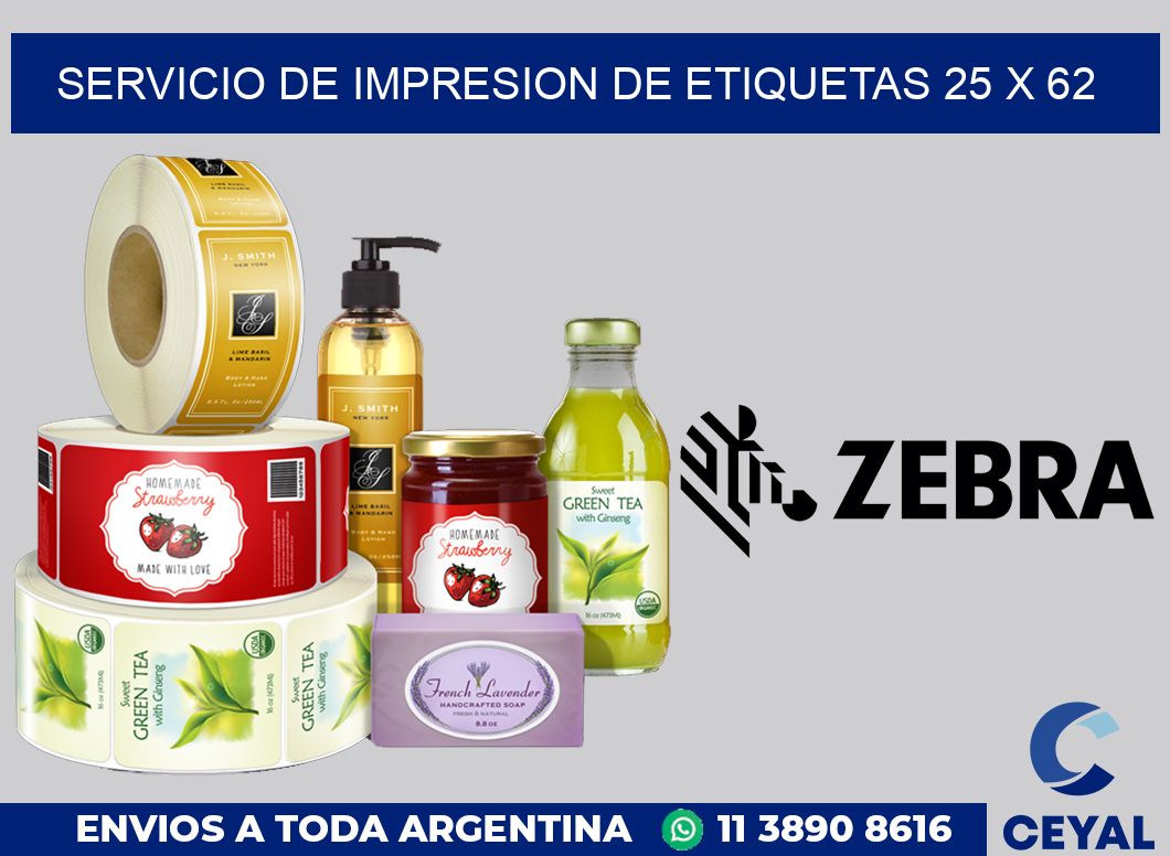 servicio de impresion de etiquetas 25 x 62