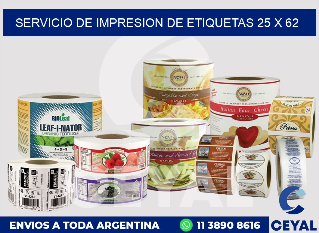 servicio de impresion de etiquetas 25 x 62