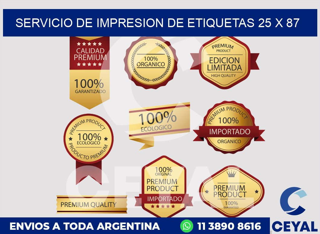servicio de impresion de etiquetas 25 x 87