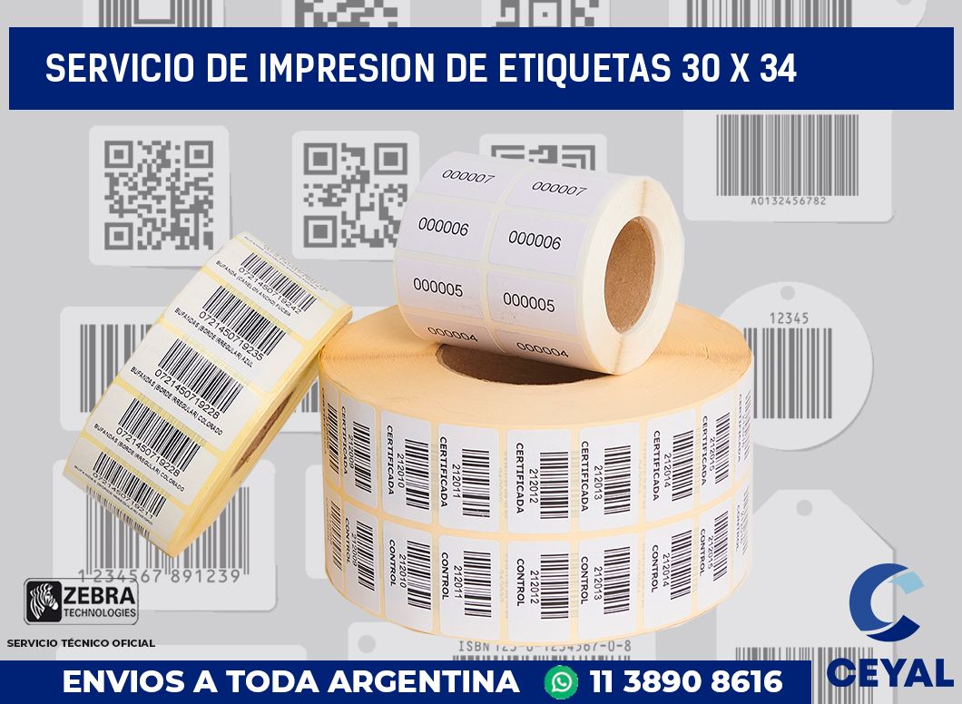 servicio de impresion de etiquetas 30 x 34