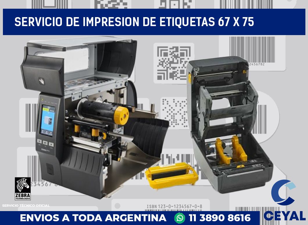 servicio de impresion de etiquetas 67 x 75