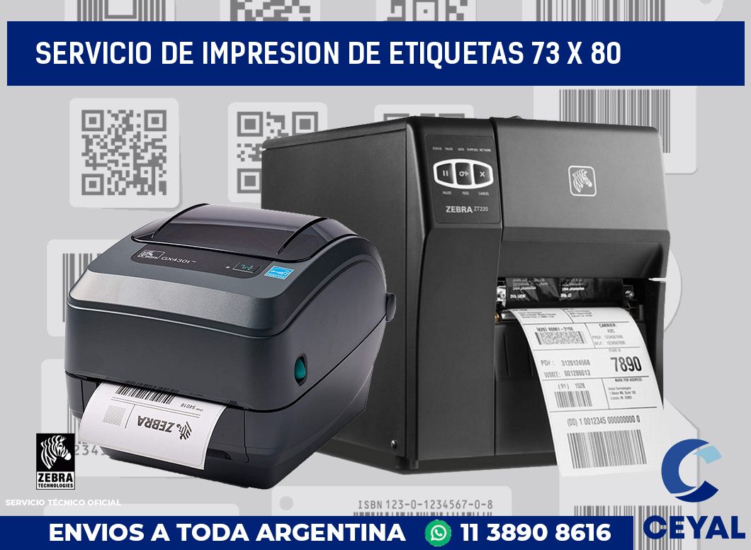 servicio de impresion de etiquetas 73 x 80