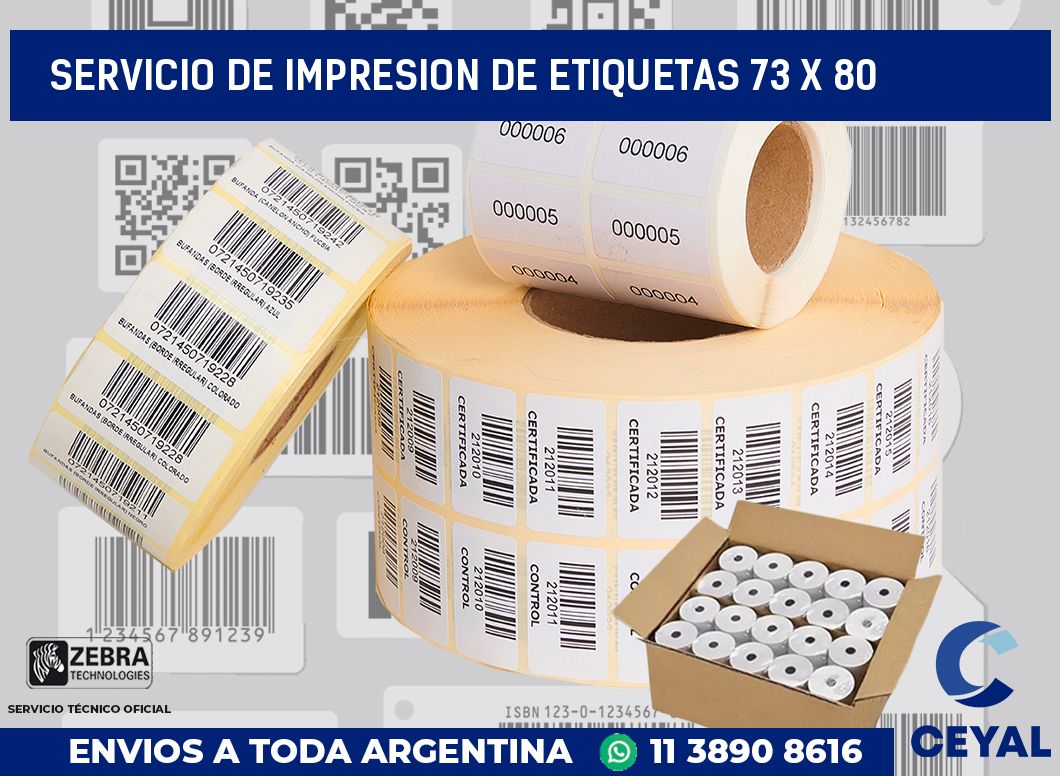 servicio de impresion de etiquetas 73 x 80