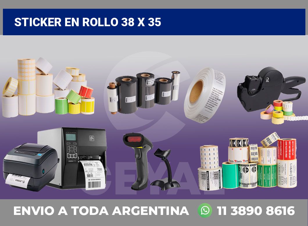 sticker en rollo 38 x 35