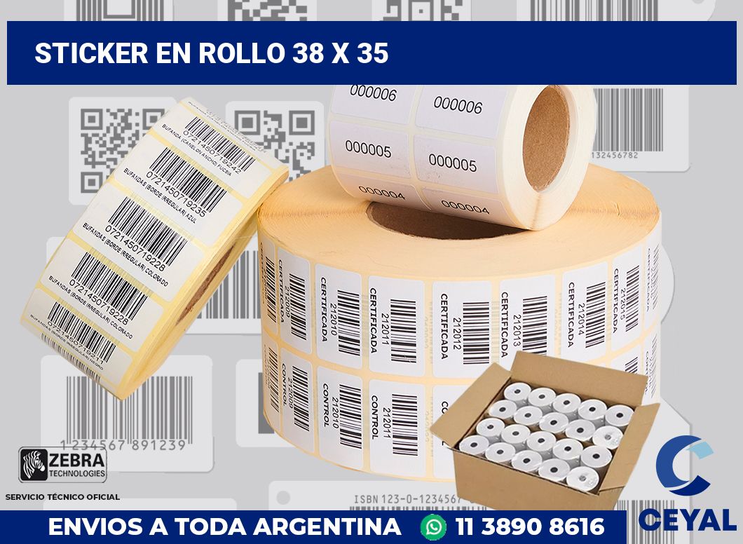 sticker en rollo 38 x 35