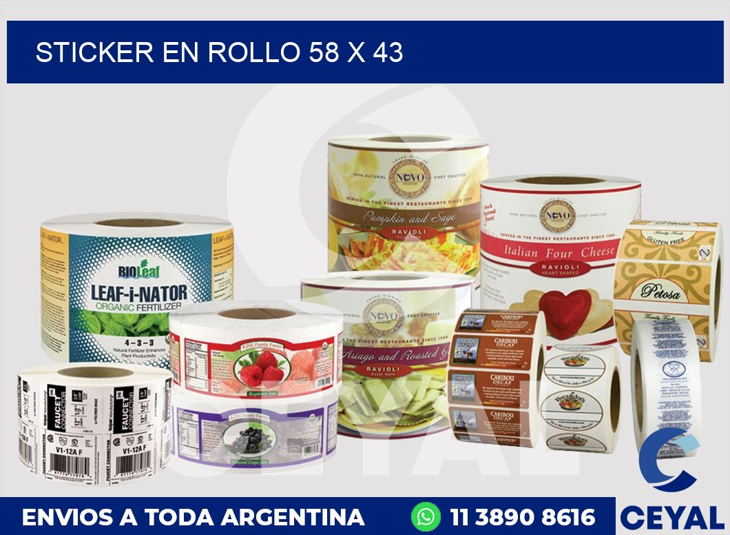 sticker en rollo 58 x 43