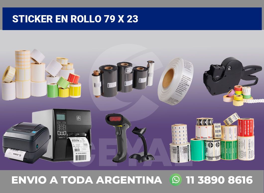 sticker en rollo 79 x 23