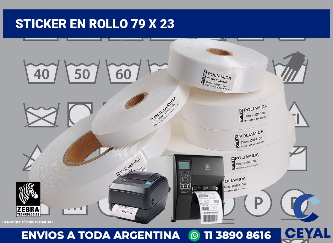 sticker en rollo 79 x 23