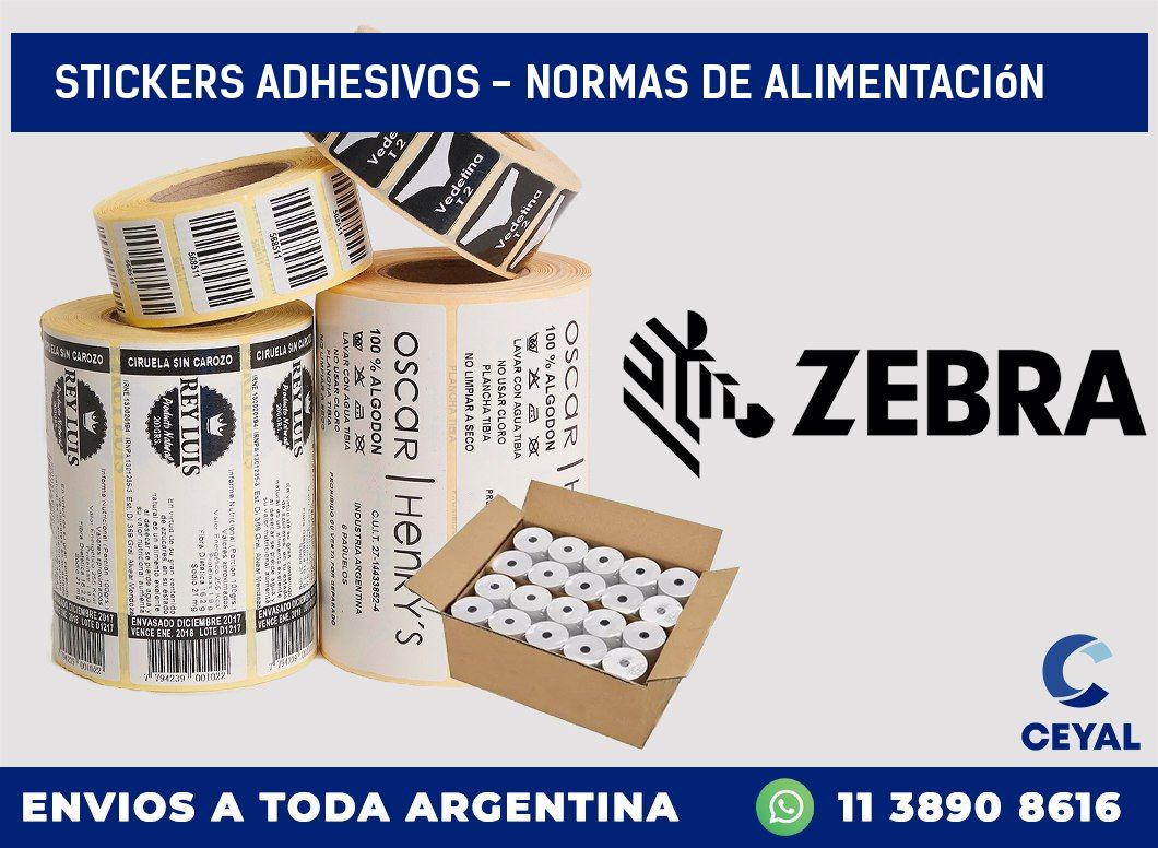 stickers adhesivos – normas de alimentación