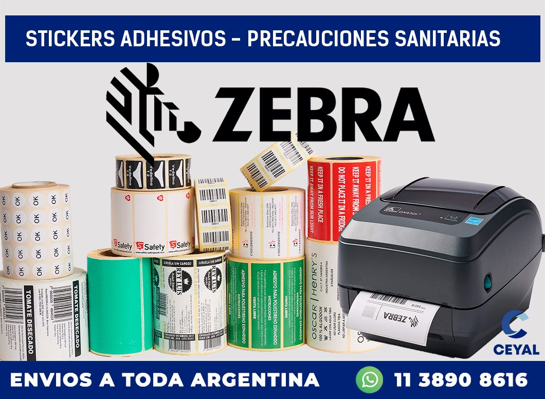 stickers adhesivos – precauciones sanitarias