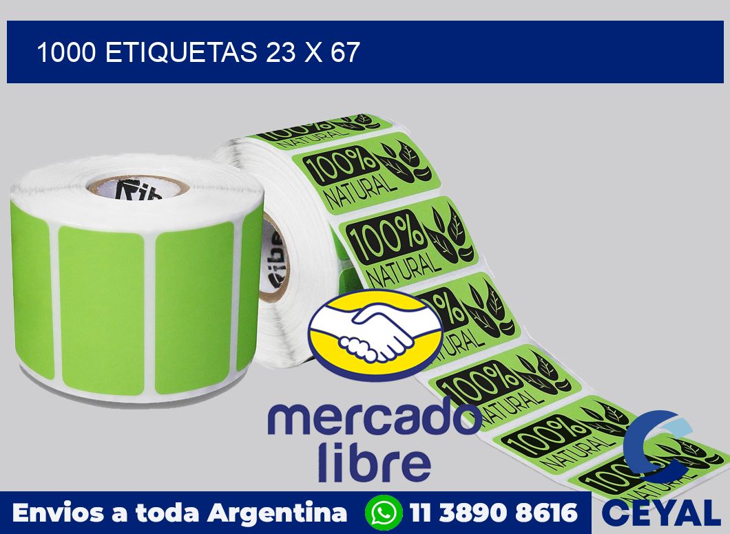 1000 etiquetas 23 x 67