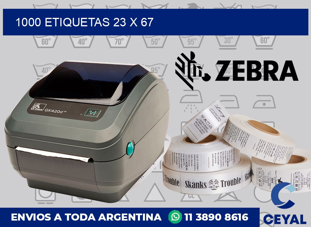 1000 etiquetas 23 x 67