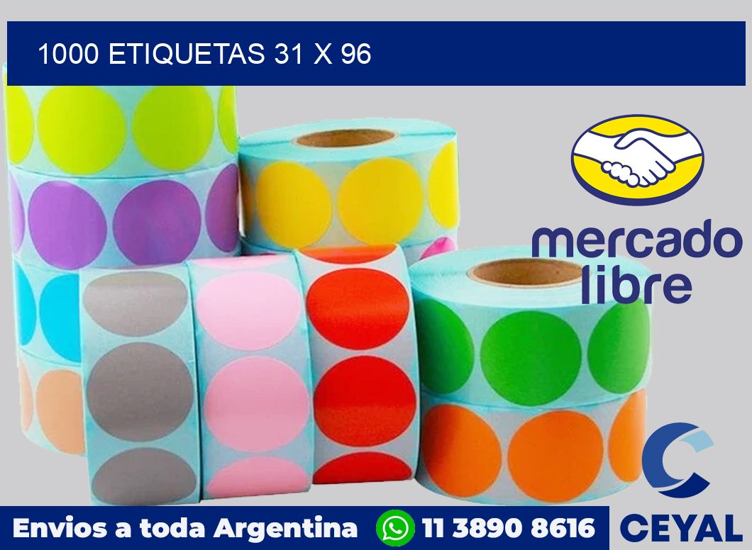 1000 etiquetas 31 x 96