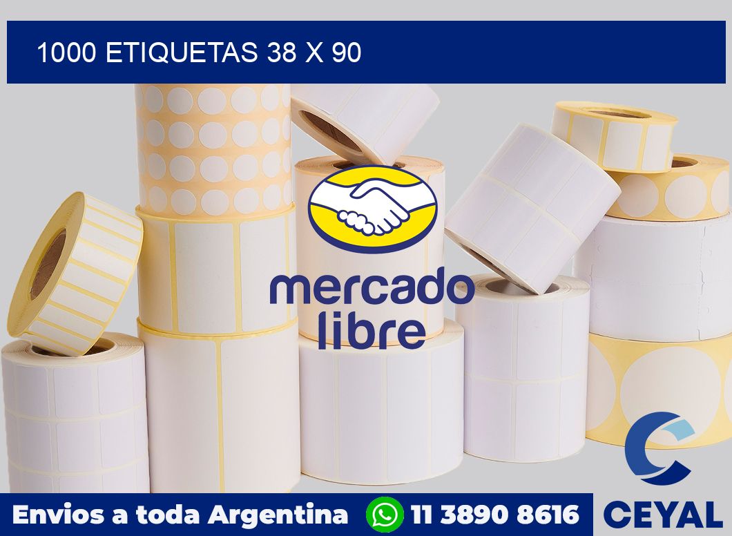 1000 etiquetas 38 x 90