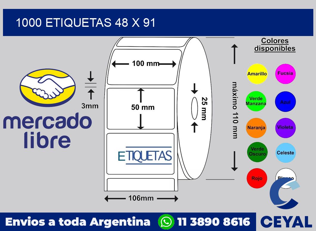 1000 etiquetas 48 x 91