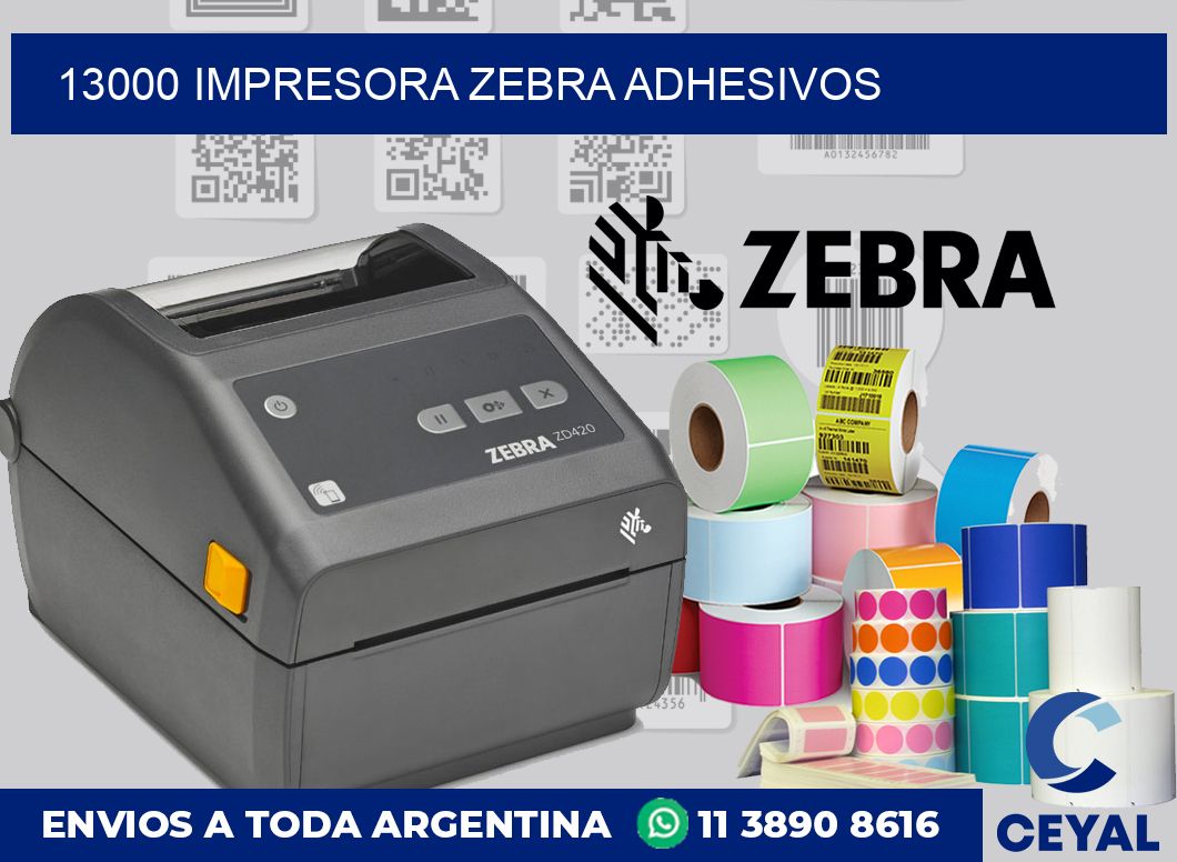 13000 Impresora Zebra adhesivos