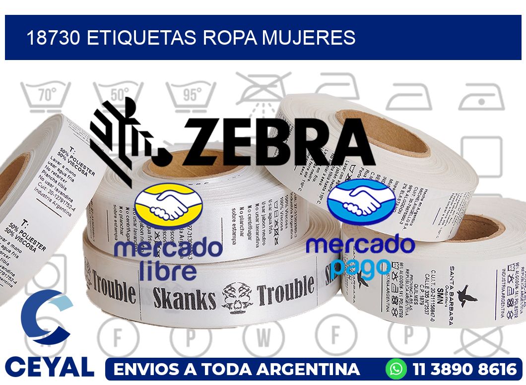 18730 Etiquetas ropa mujeres