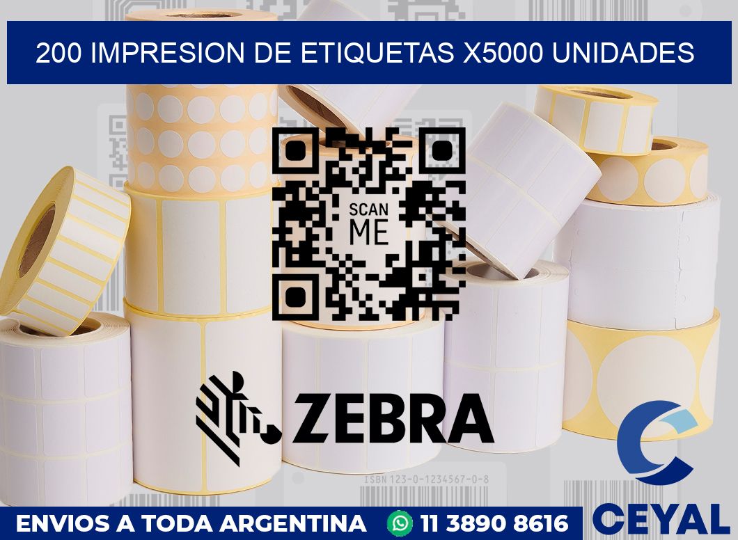 200 Impresion de etiquetas x5000 unidades