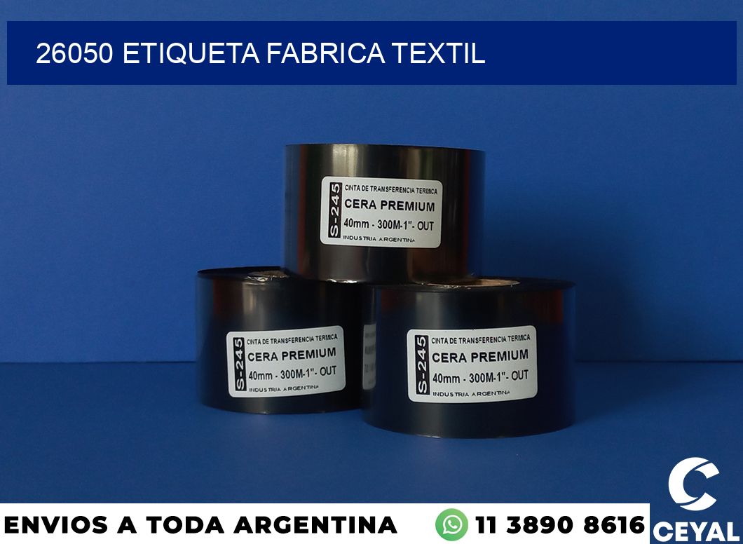 26050 etiqueta fabrica textil