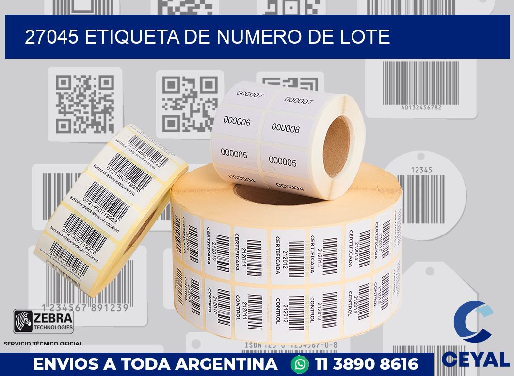 27045 Etiqueta de numero de lote
