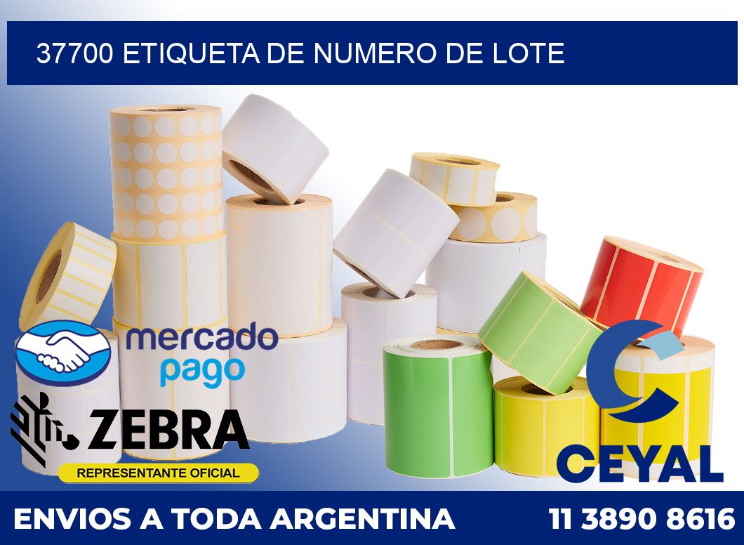 37700 Etiqueta de numero de lote