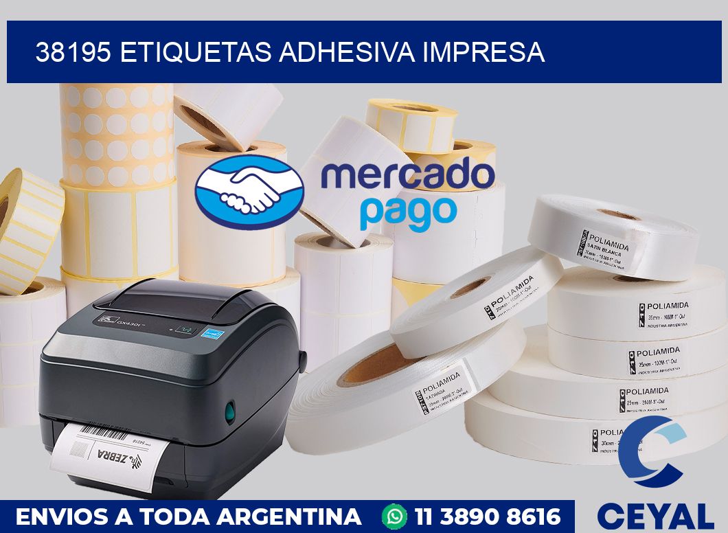 38195 etiquetas adhesiva impresa