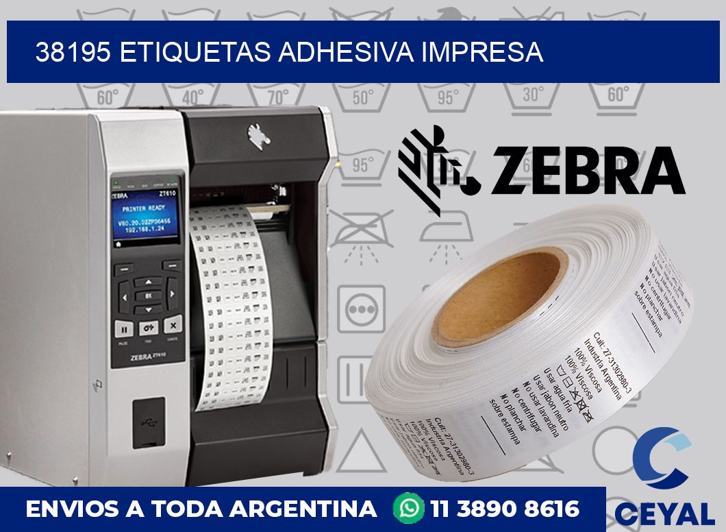 38195 etiquetas adhesiva impresa